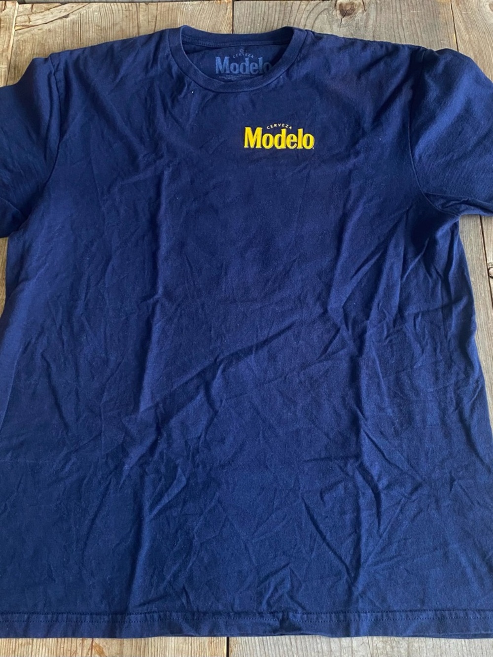 Navy Blue T-Shirt with Yellow Modelo Logo